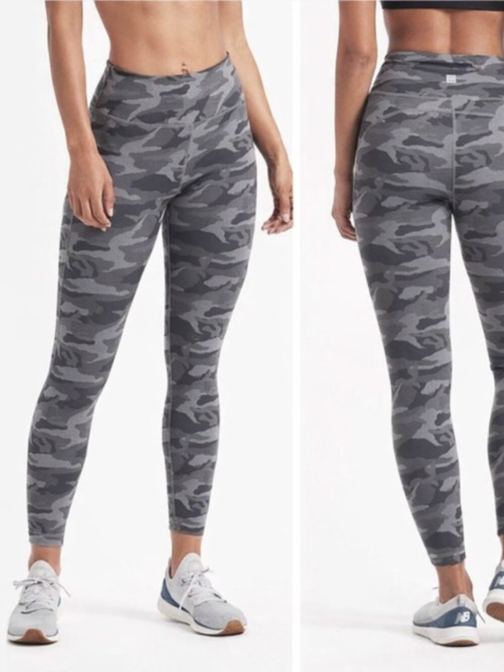 VUORI Caspian Leggings in Heather Grey Camo XS Athleisure Workout Gym